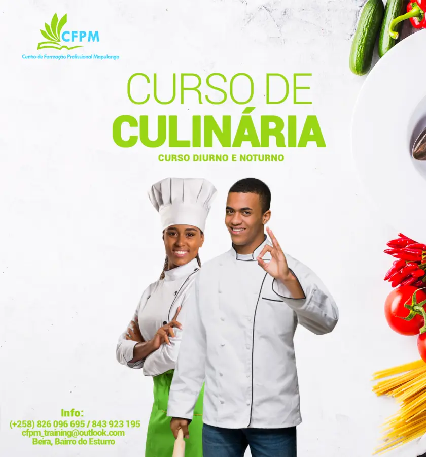 Cartaz do curso de culinária do CFPM